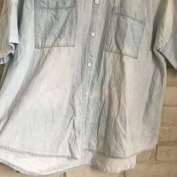 DE COLLECTION Oversized Denim Short Sleeve Shirt - Picture 7 of 12
